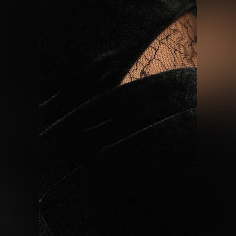 Lulus Luxurious Ease Black Velvet Straight Leg Jumpsuit - Picture 3 of 7